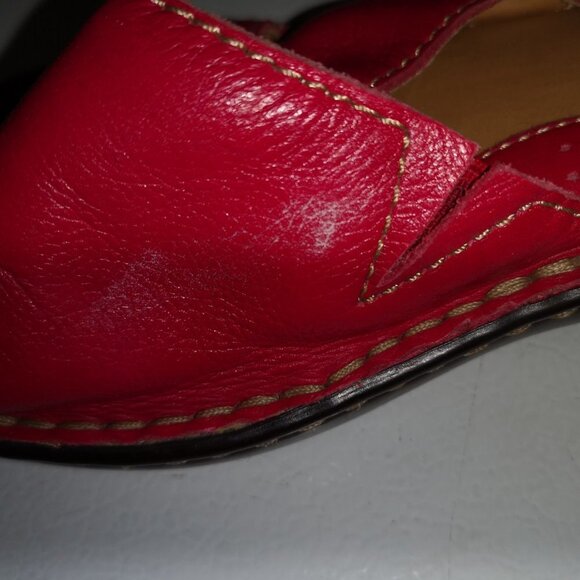 B.O.C. Born Concept Ladies Size 8 Red Leather Upper Wedge Sandals - Picture 4 of 7